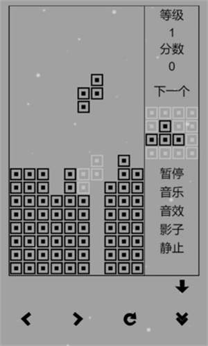 经典俄罗斯方块黑白版截图